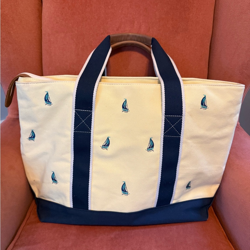 L.L. Bean Embroidered Sailboat Tote